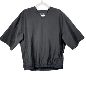 FootJoy Pullover Windbreaker Golf Top Short Sleeves Black V-Neck Mens Medium